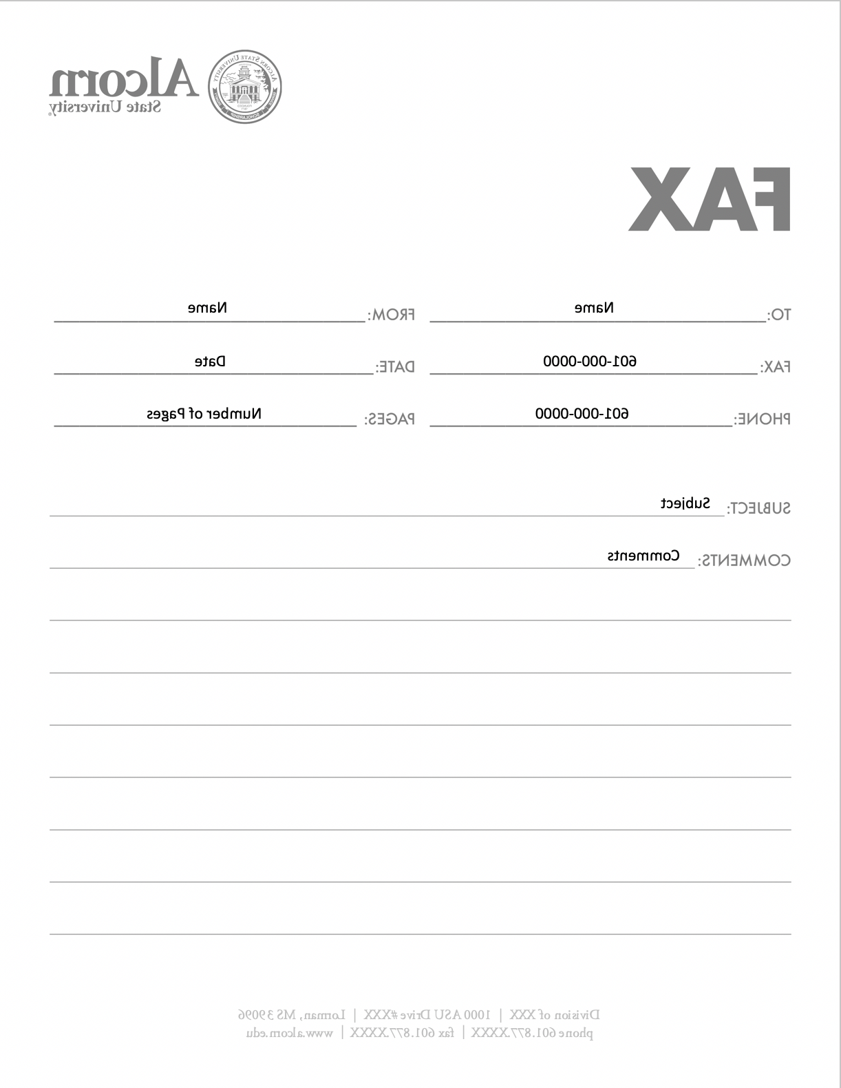(Picture of fax sheet template example #1)